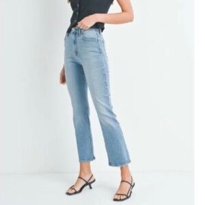 Just Black Denim High Rise Straight Leg Jeans Women’s 28 Light Wash Made in USA